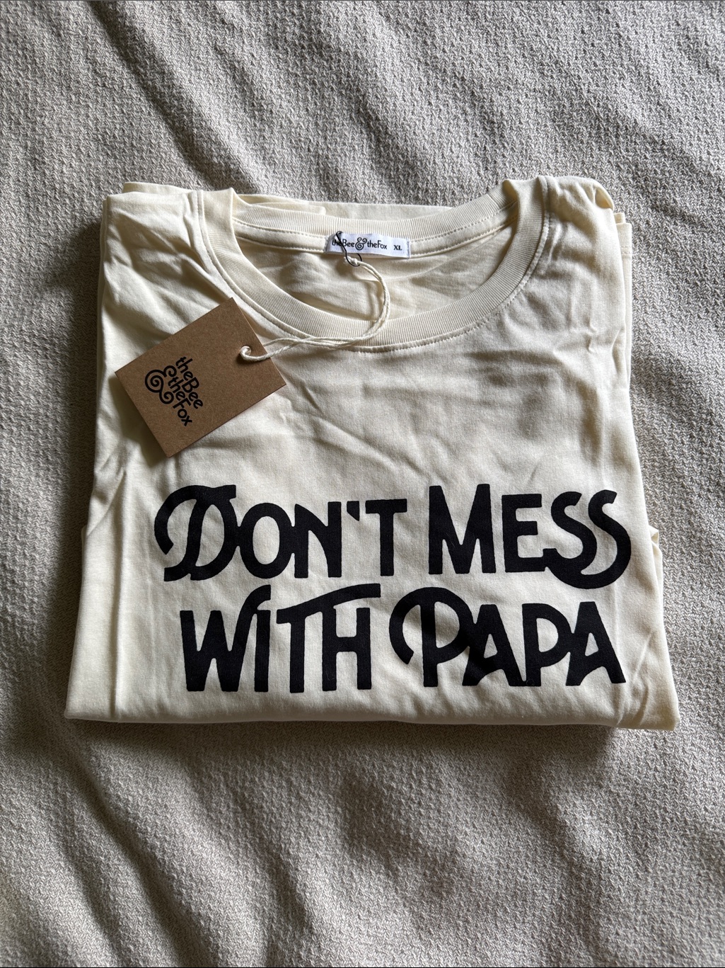 Don't Mess With Papa Graphic Tee - Cream — image 3 of 3
